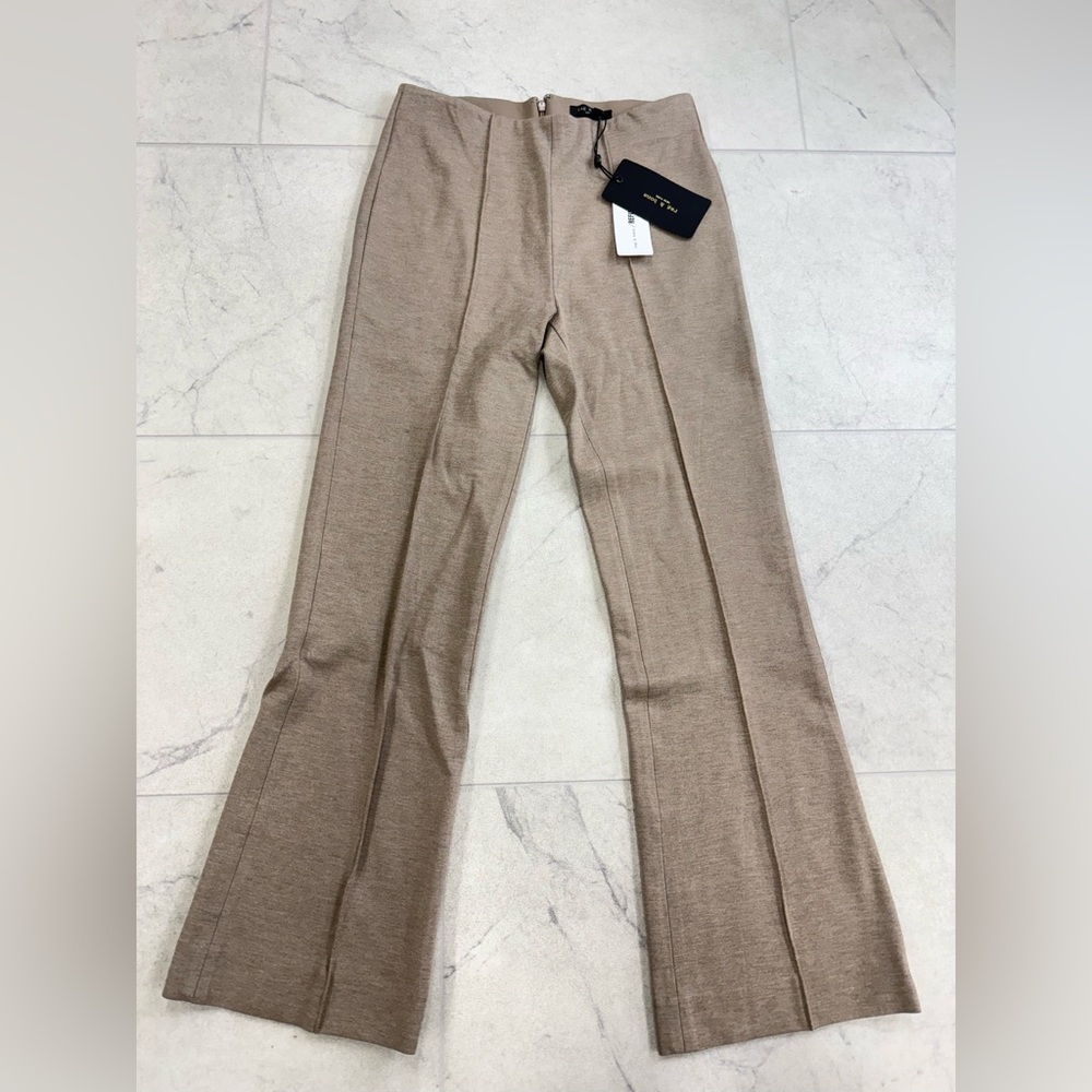 (RG-6) Rag & Bone Irina Ponte Kick Flare Pant In Heather Oatmeal - Picture 2 of 7